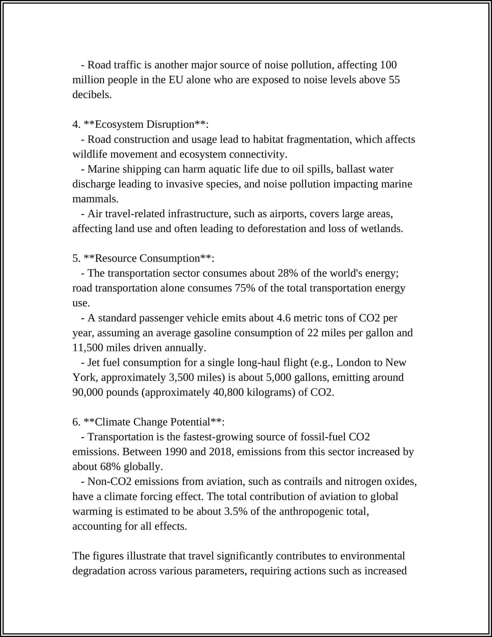 Environmental Impact of Travel 4