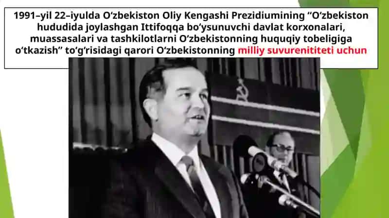 Mustaqil o‘zbekiston respublikasining tashkil topishi va uning tarixiy ahamiyati 4