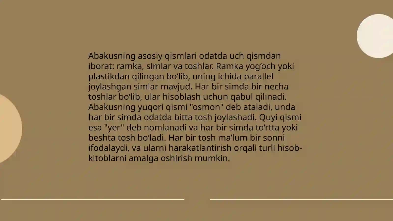 Abakusda oʻnliklar va birliklarni ifodalash 4