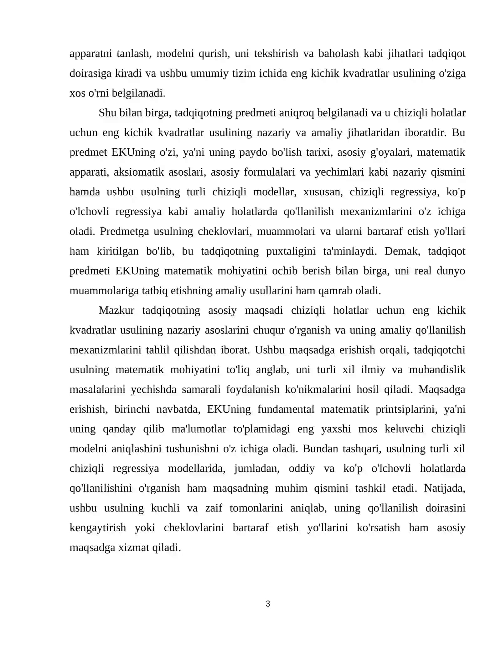 Matematik modellashtirish fanidan “Chiziqli hol uchun eng kichik kvadratlar usulining matematik asoslari” 4