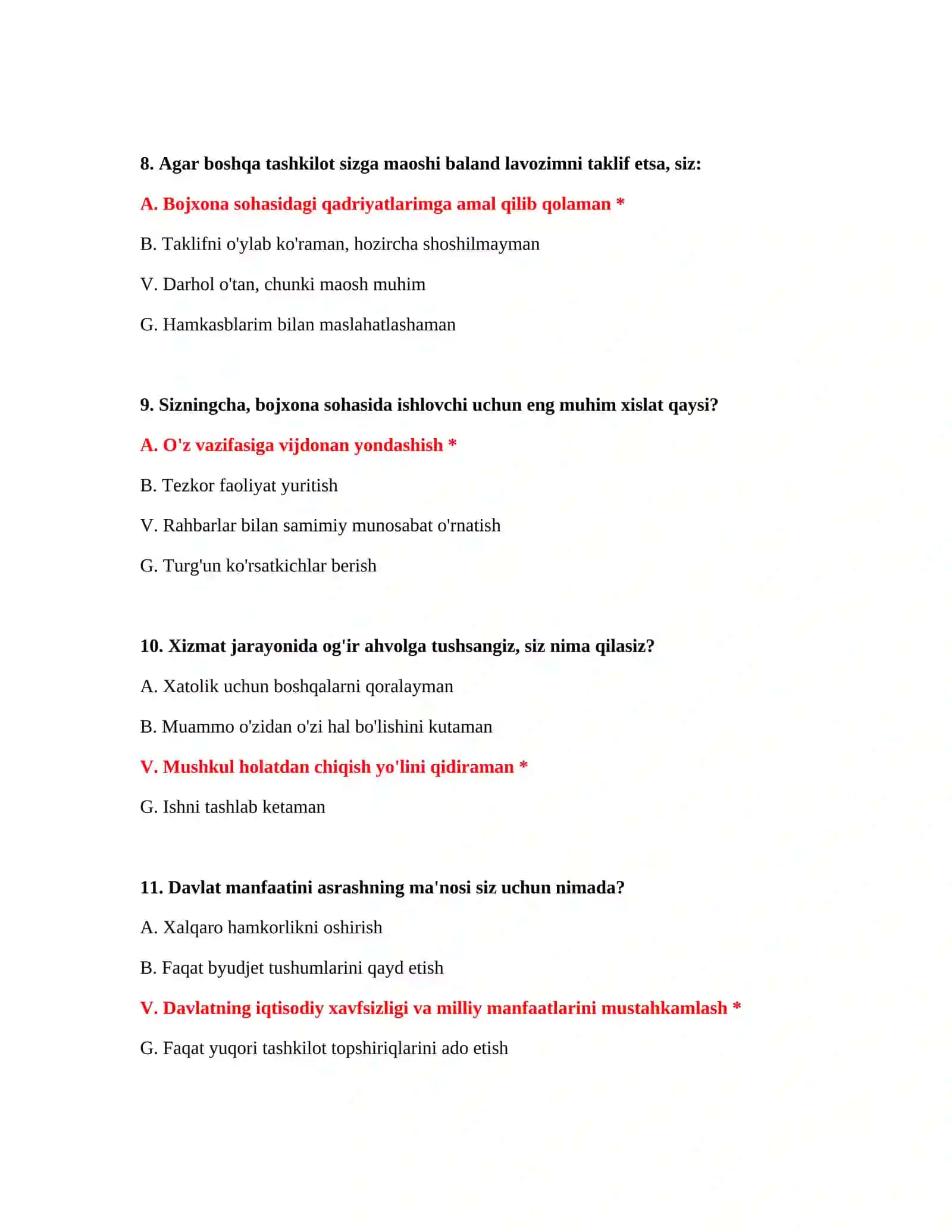 Bojxona akademiyasiga kirish savollari PDF 4
