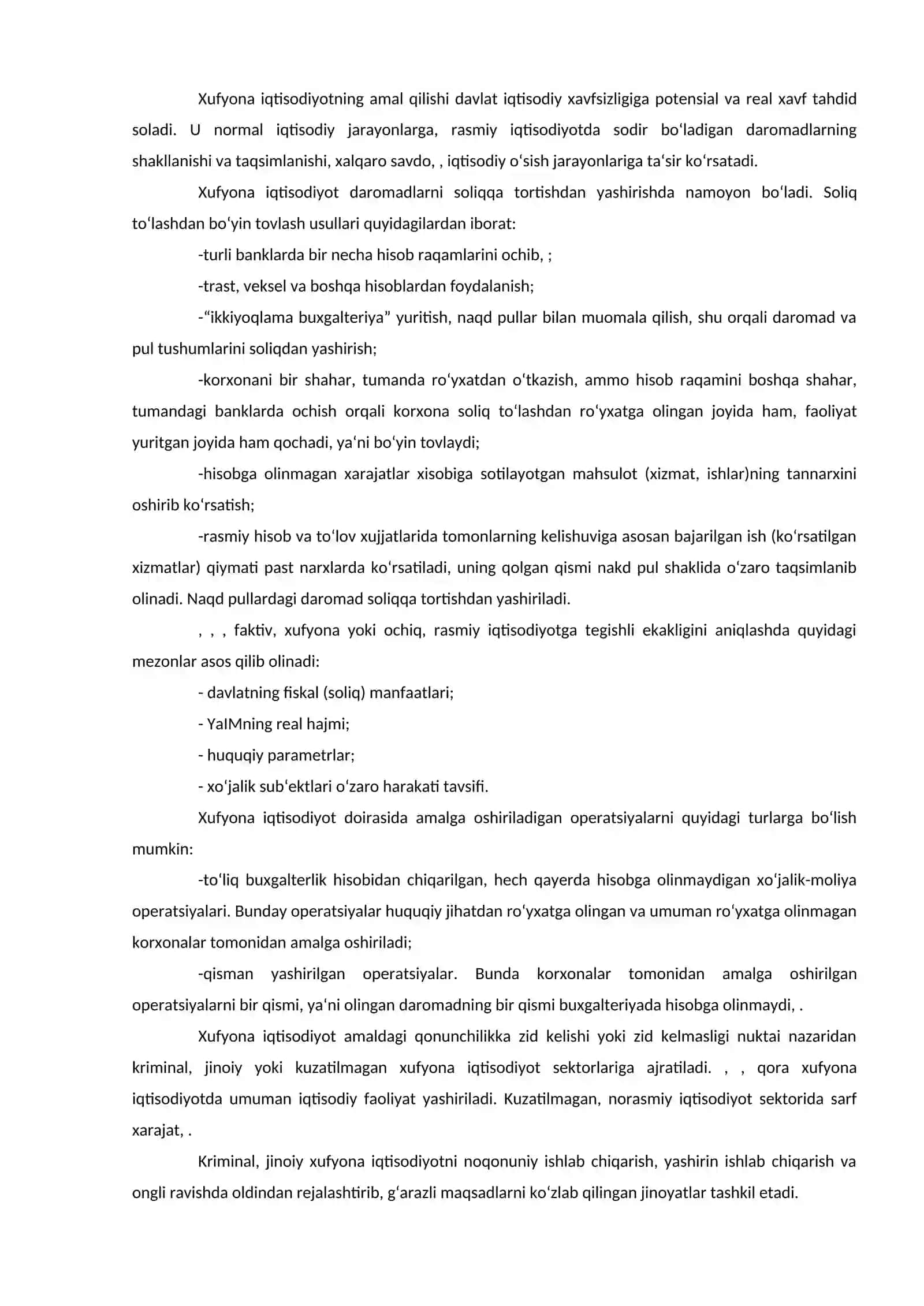 Xufyona iqtisodiyotga qarshi kurash mexanizmi 4