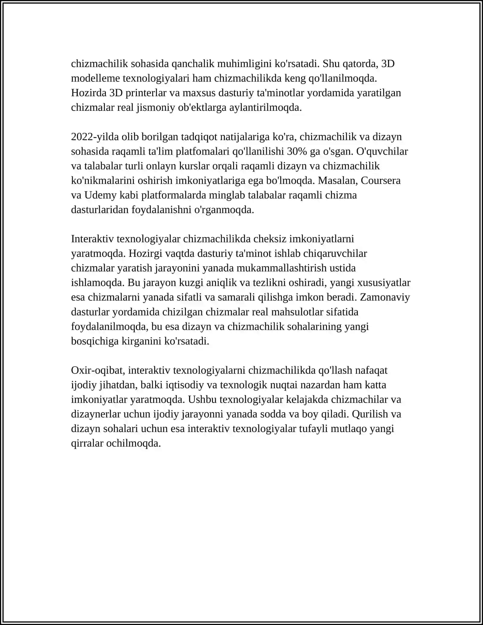 CHIZMACHILIK FANINI OʻQITISHDA ZAMONAVIY METODLARDAN FOYDALANISH 4