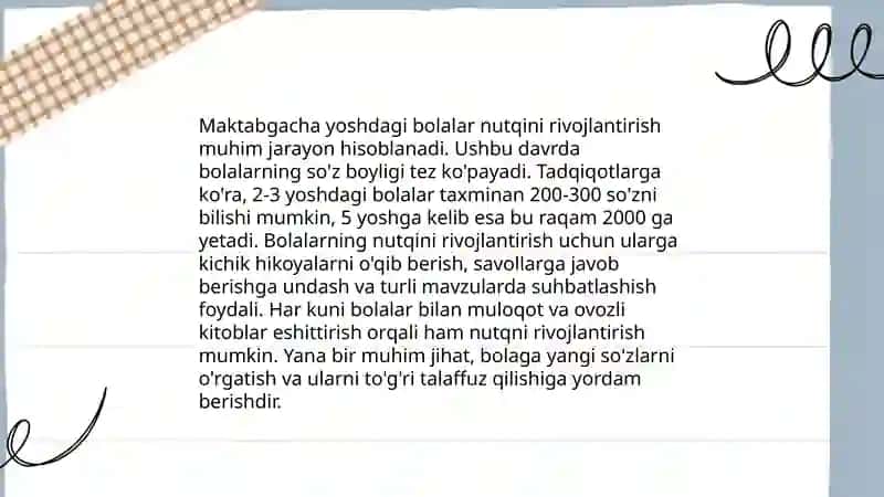 Interfaol metodlardan foydalanib maktabgacha kichik yoshdagi bolalar nutqini o'stirish 4
