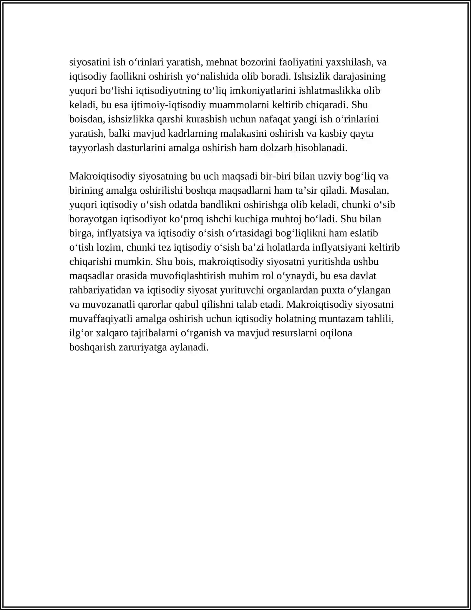MAKROIQTISODIY SIYOSATNING MAQSADLARI VA ULARNING O‘ZARO MUVOFIQLASHTIRILISHI 4