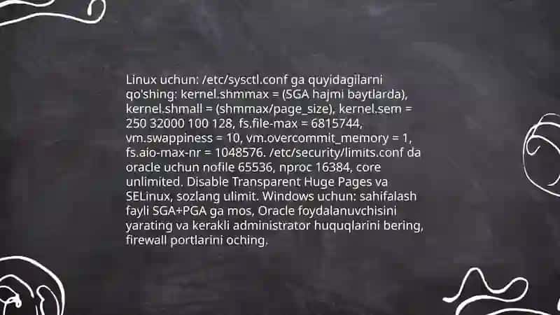 Oracle Ma'lumotlar Bazasini O'rnatish va Sozlash Jarayoni 4