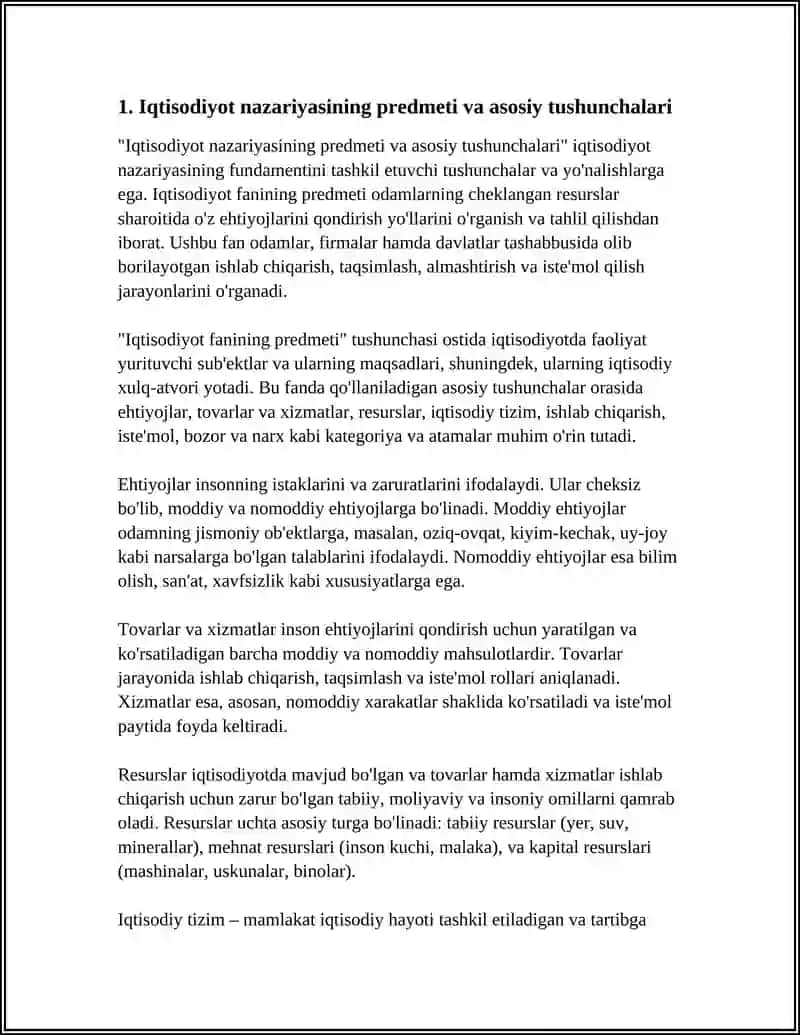 IQTISODIYOT NAZARIYASI FANINING PREDMETI VA VAZIFALARI 4
