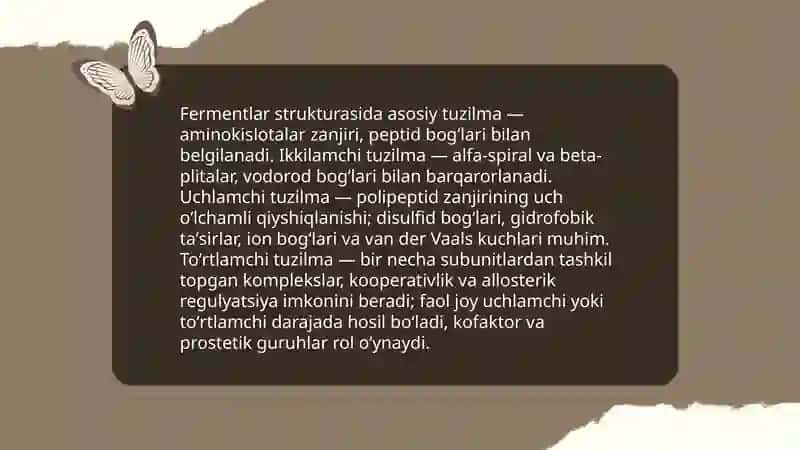 Fermentlarning taʼrif va umumiy xususiyatlari 4