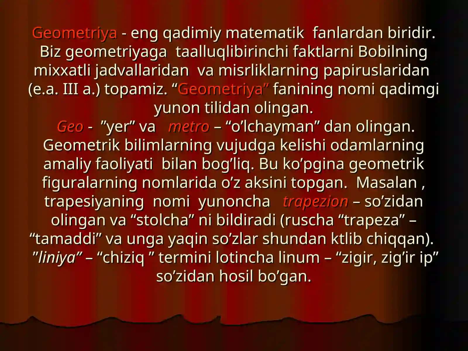 Planimetriya va uning qo’llanilishi 4