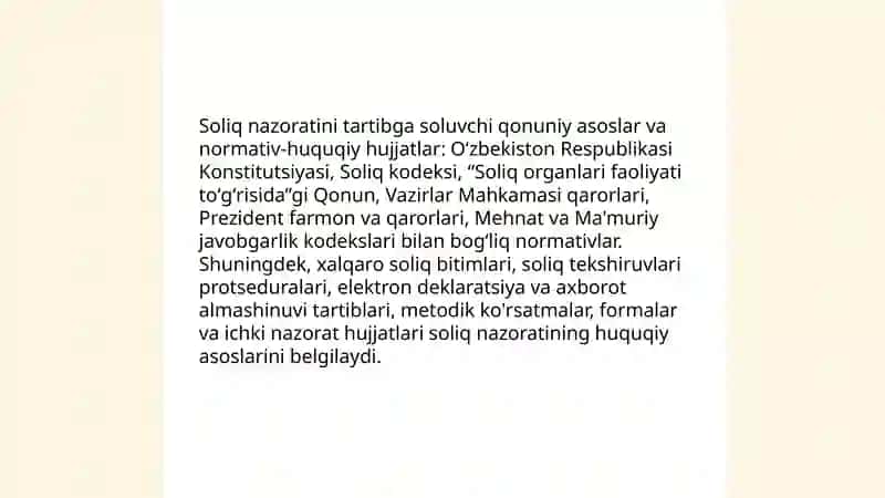 Soliq nazoratining huquqiy va uslubiy asoslari 4
