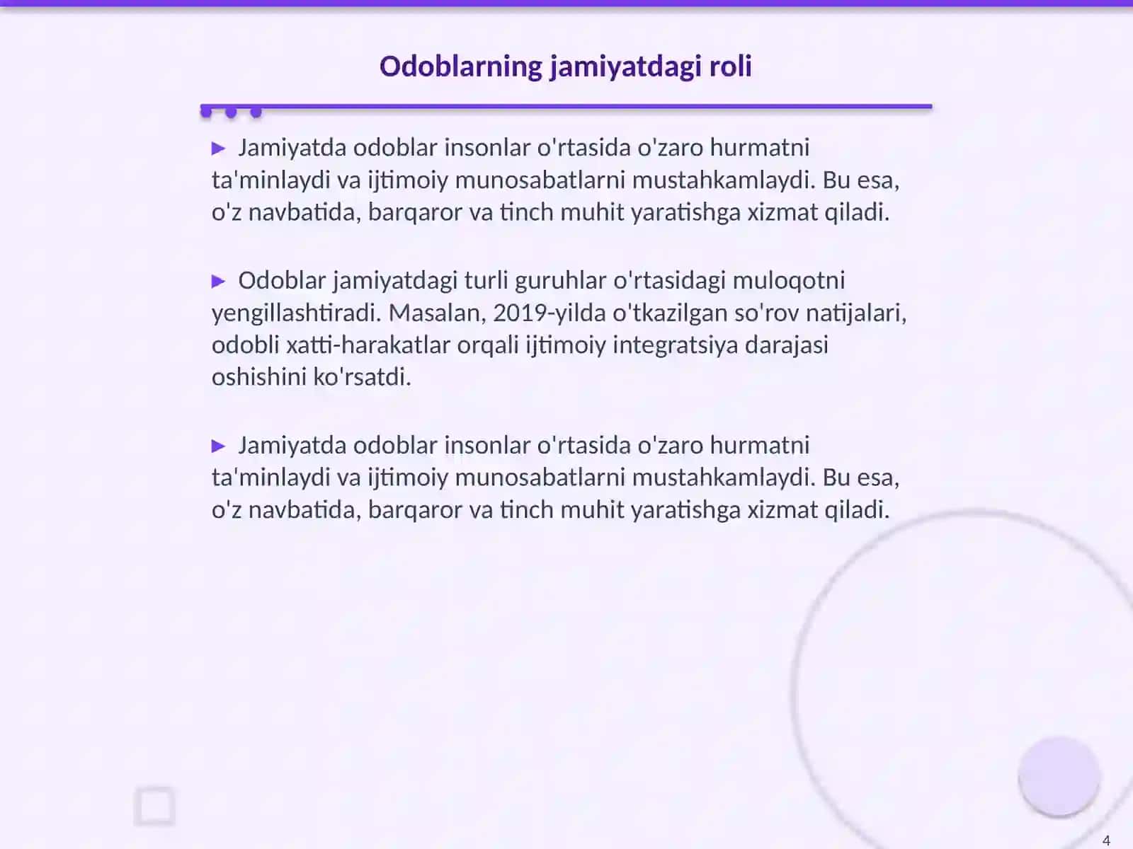 Ijtimoiy odoblar tushunchasi va ahamiyati 4