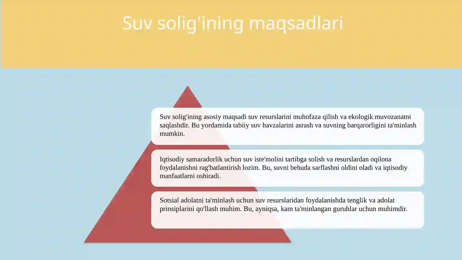 Suv resurslaridan foydalanganlik uchun soliq.Yer qa'ridan foydalanganlik uchun soliq.Ijtimoiy soliq va yig'imlar 4