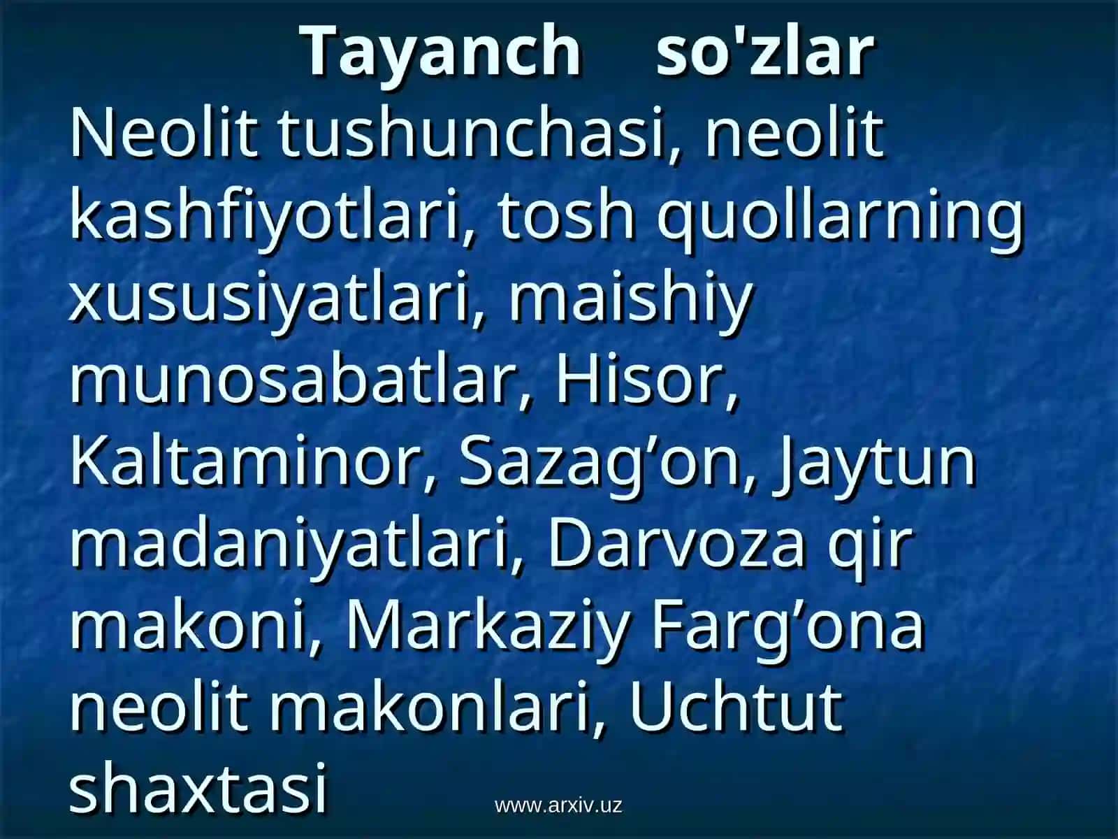 Neolit davri arxeologiyasi 4