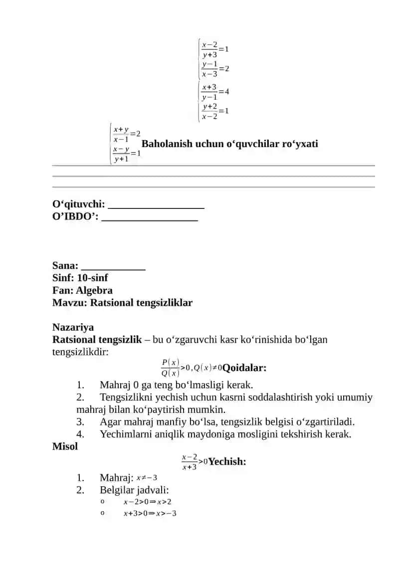 Ratsional tenglamalar 4