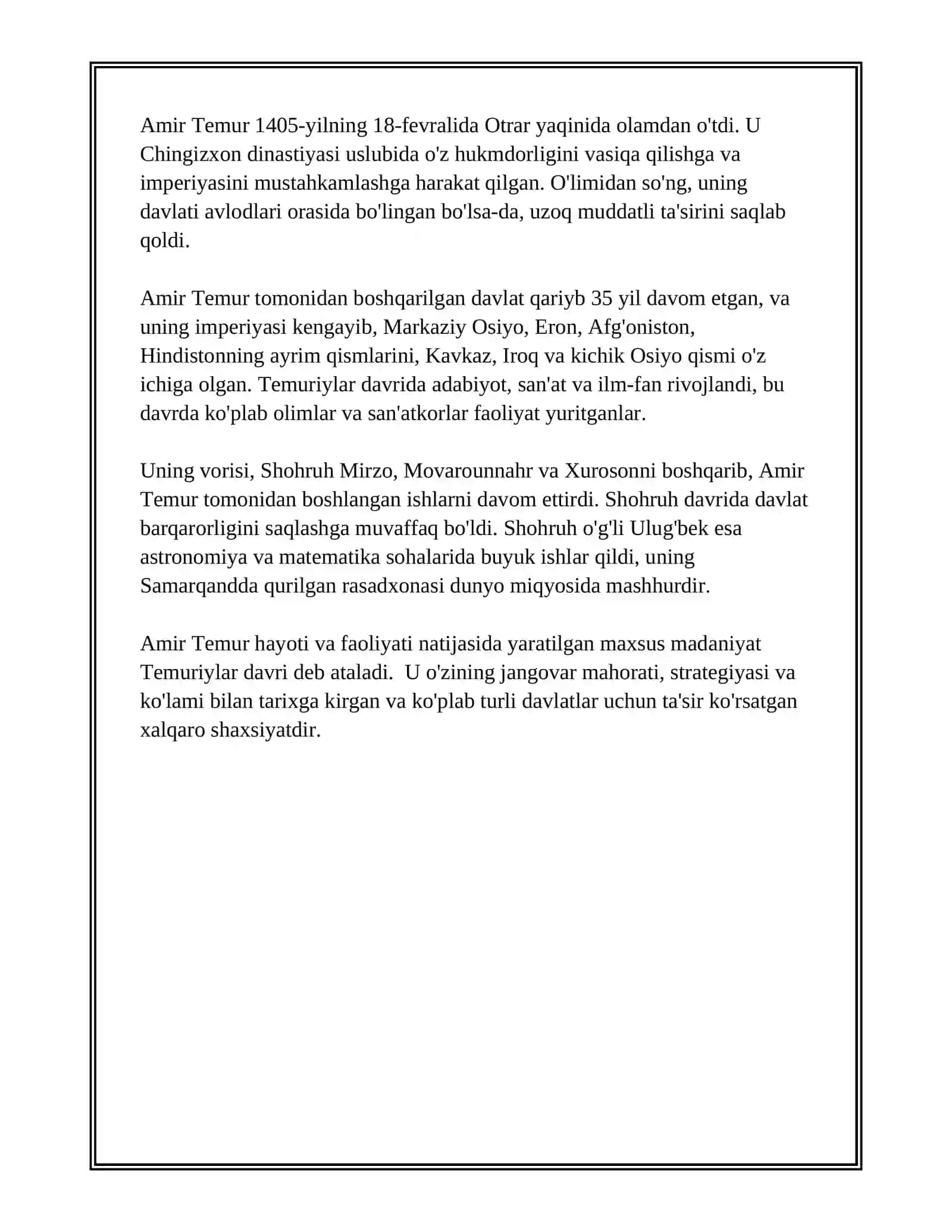 AMIR TEMUR VA TEMURIYLAR DAVLATI VA HUQUQI. 4