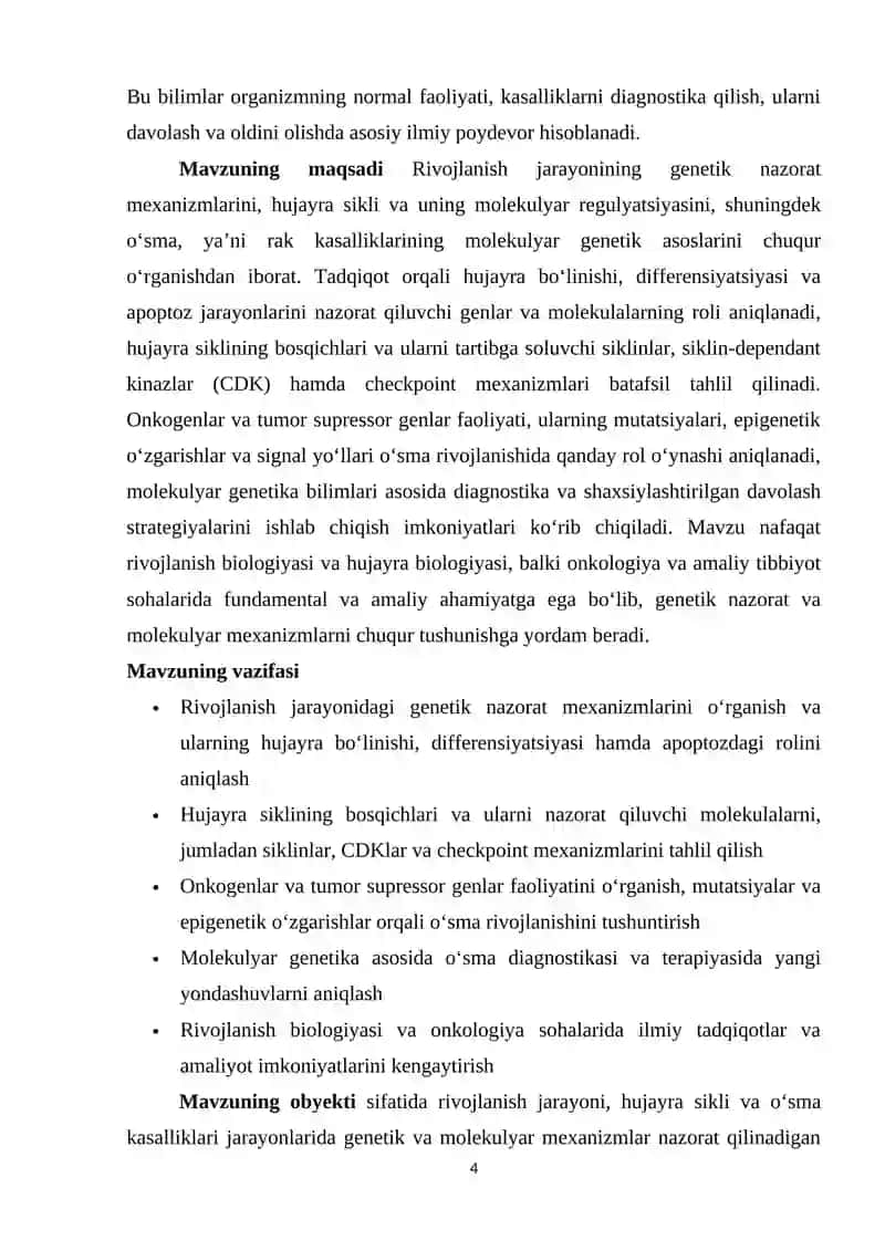 Hujayra va organizm rivojlanishi biologiyada 4