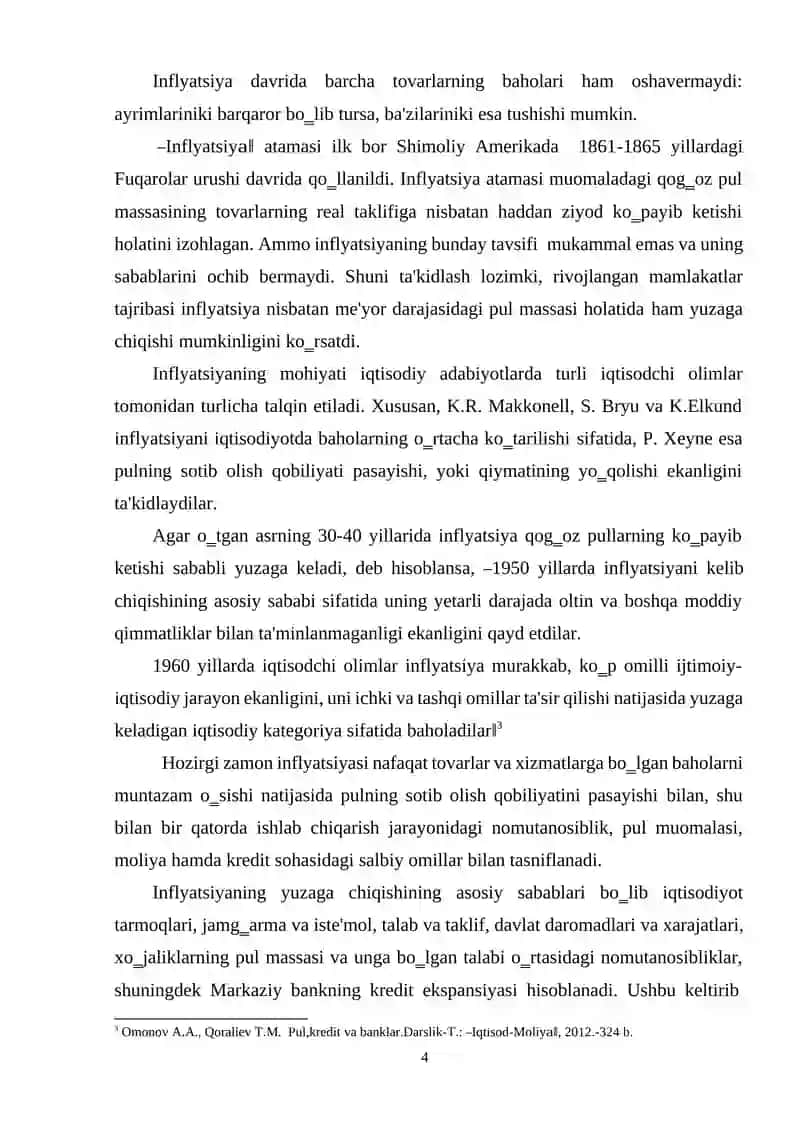 O'zbekistonda davlatning inflyatsiyaga qarshi siyosati va uning xususiyatlari 4