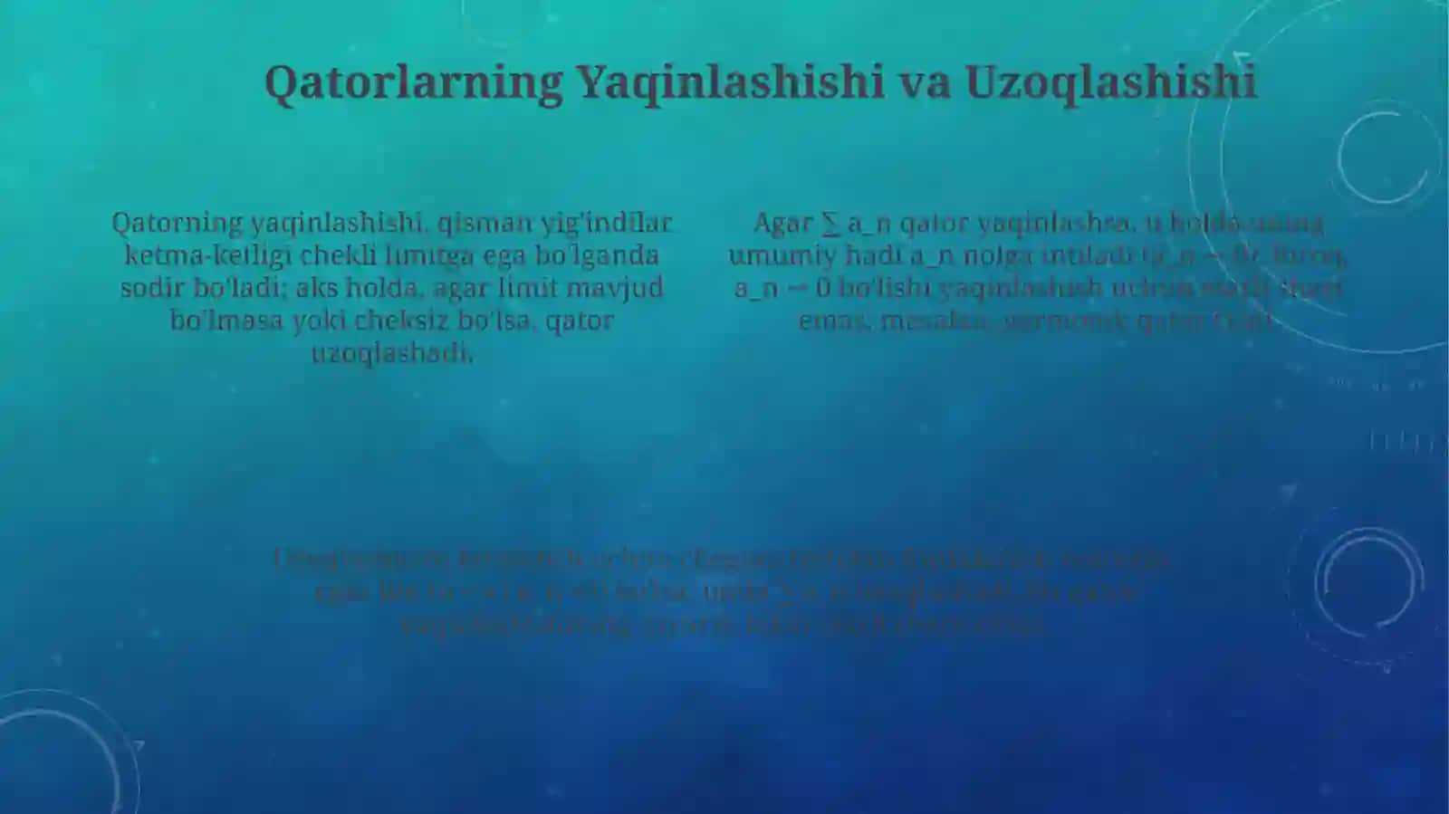 Musbat qatorlar 4