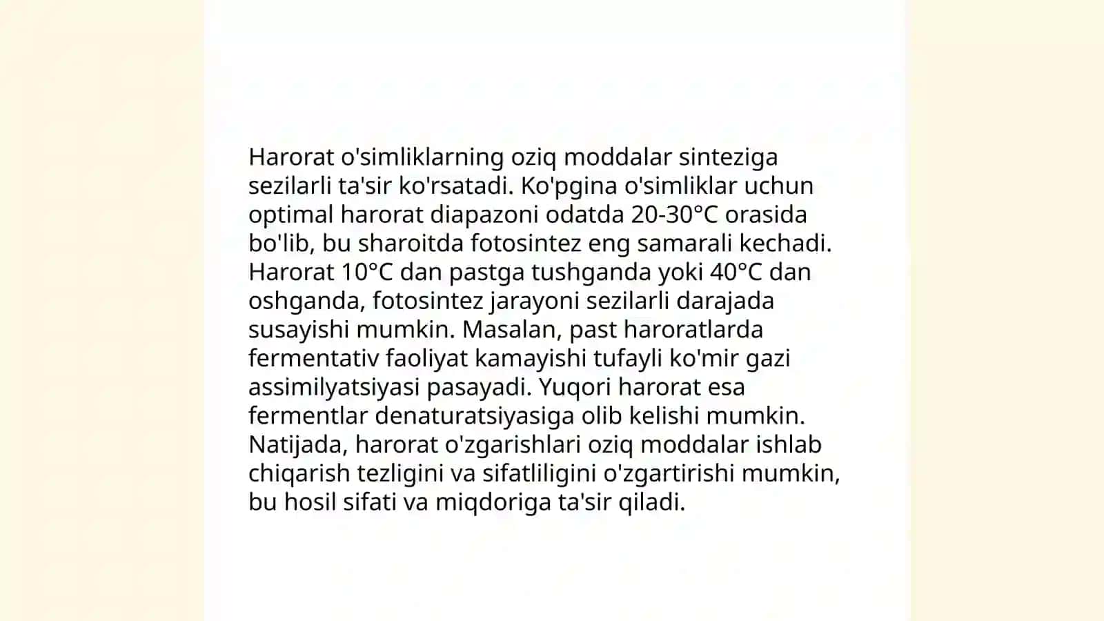 O‘simliklarning oziq moddalarni tashkil etishga tashqi muhit ta’siri 4