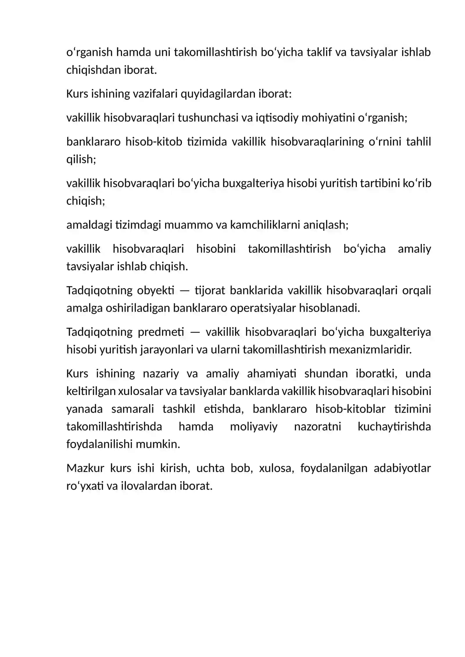 banklarning vakillik hisobvaraqlarii bo'yicha buxgalteriya hisobi yuritilishi va uni takomillashtirish 4