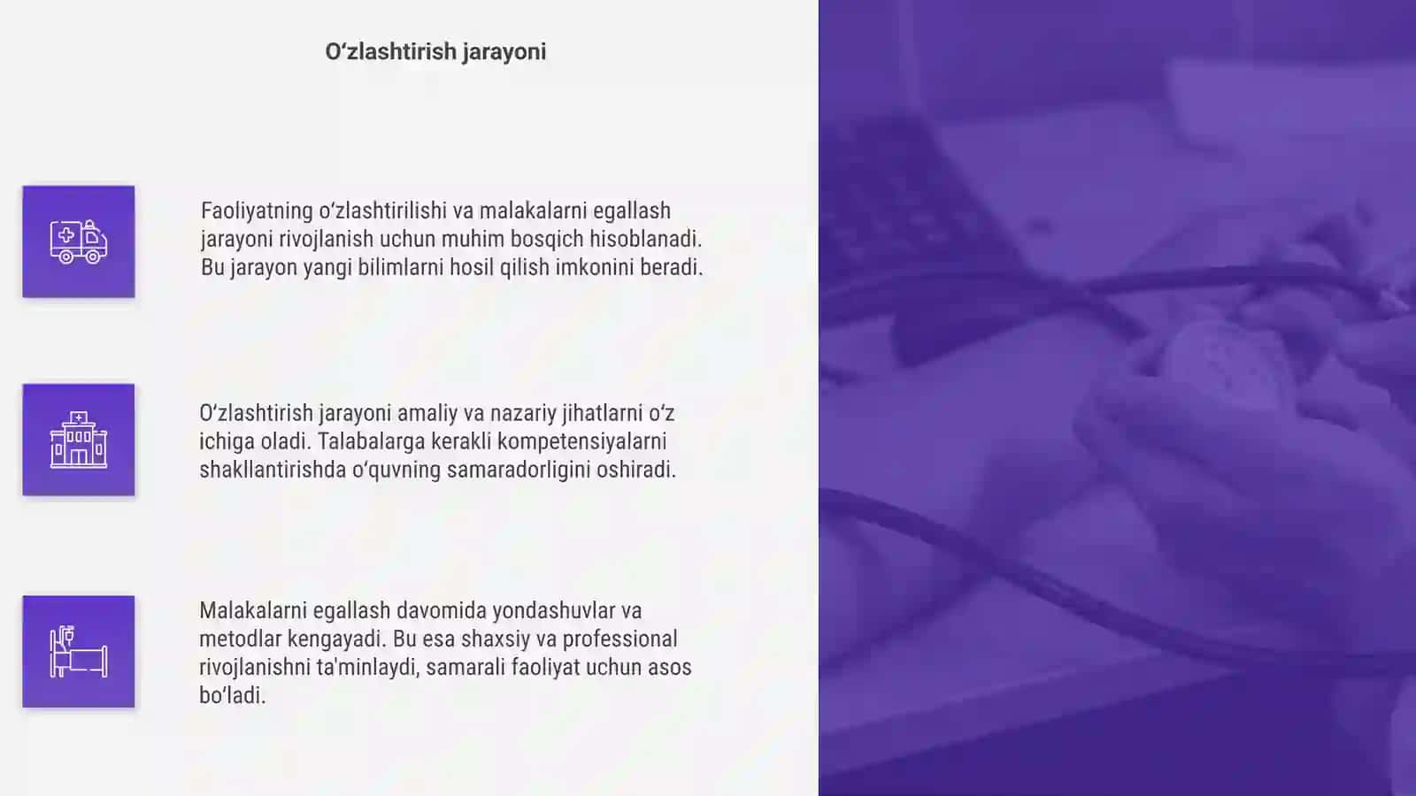 Faoliyatning õzlashtirilishi va malakalarni egallash 4