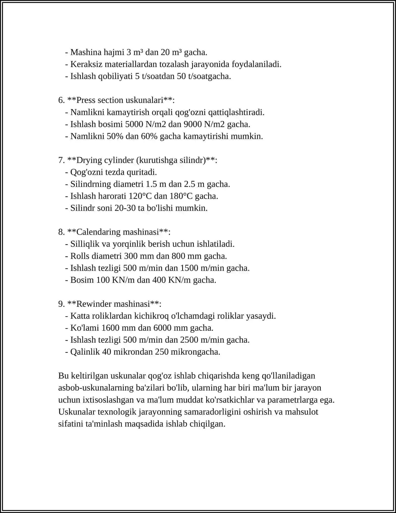 QOG'OZ QUYISH JIHOZLARINING SINFLANISHI 4