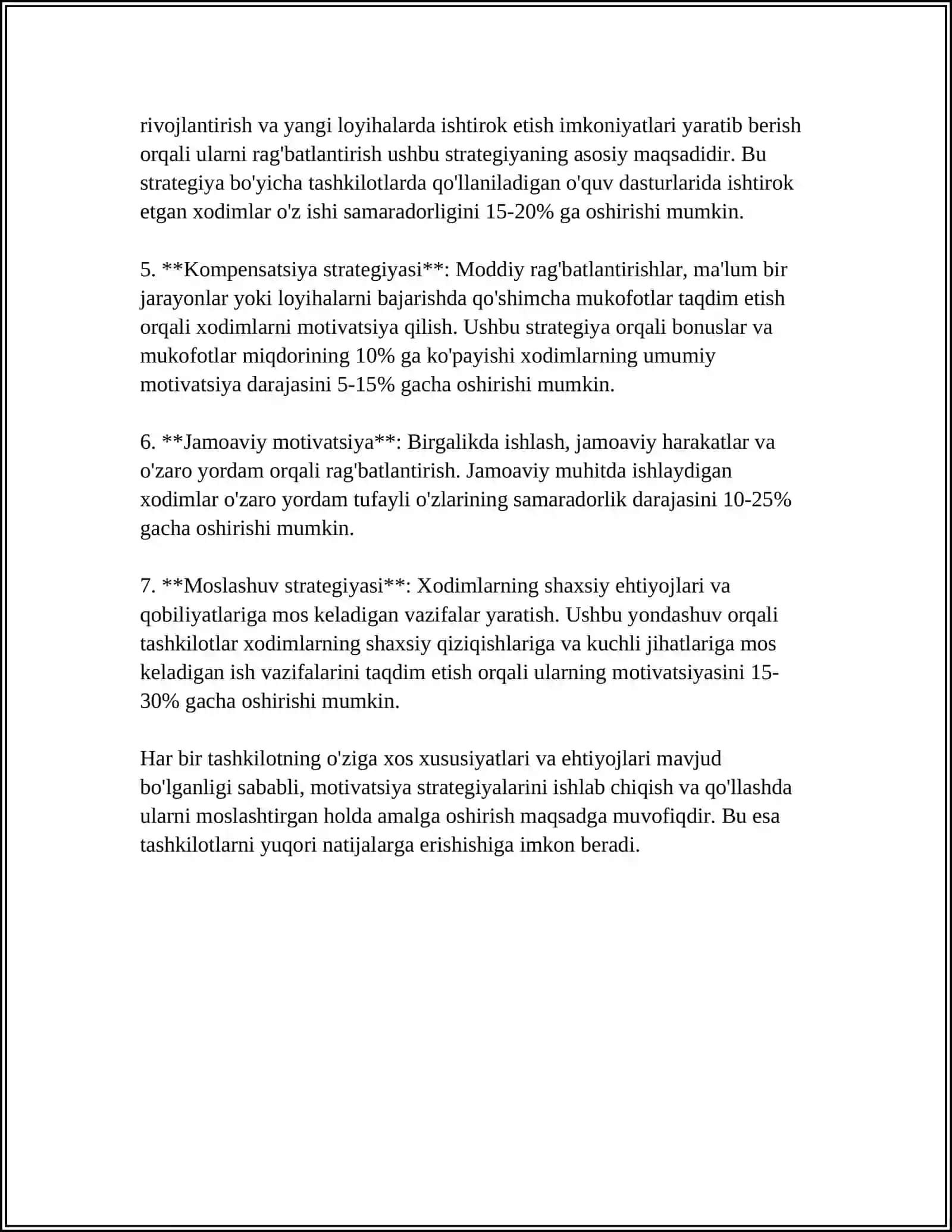 ISH JOYIDA MOTIVATSION STRATEGIYALAR VA ULARNING SAMARADORLIGI 4