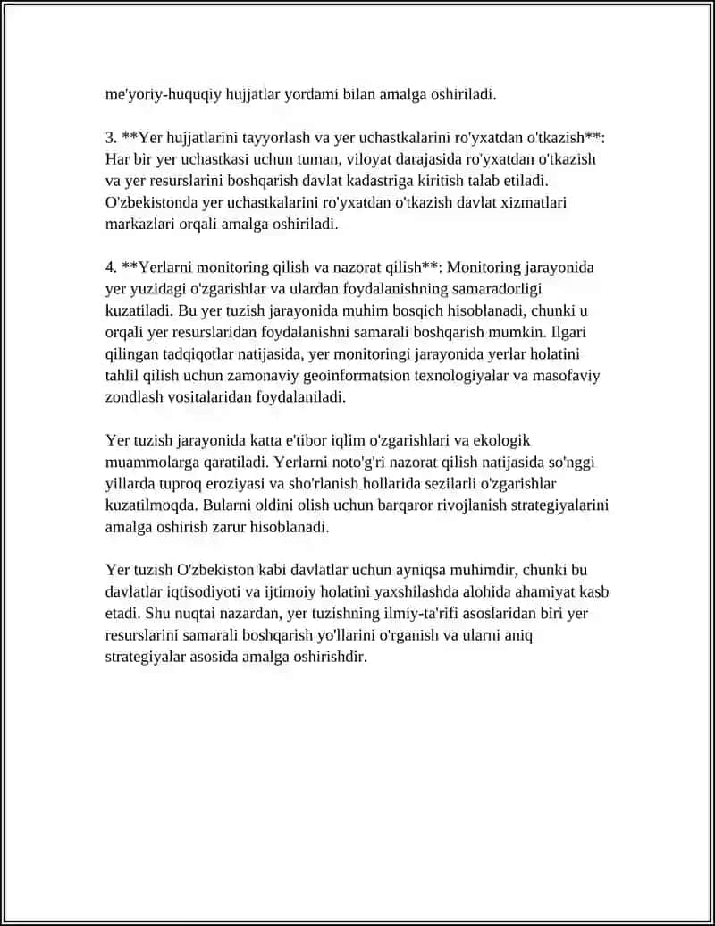 YER TUZISH TUSHUNCHASI MAZMUNI VA VAZIFALARI 4