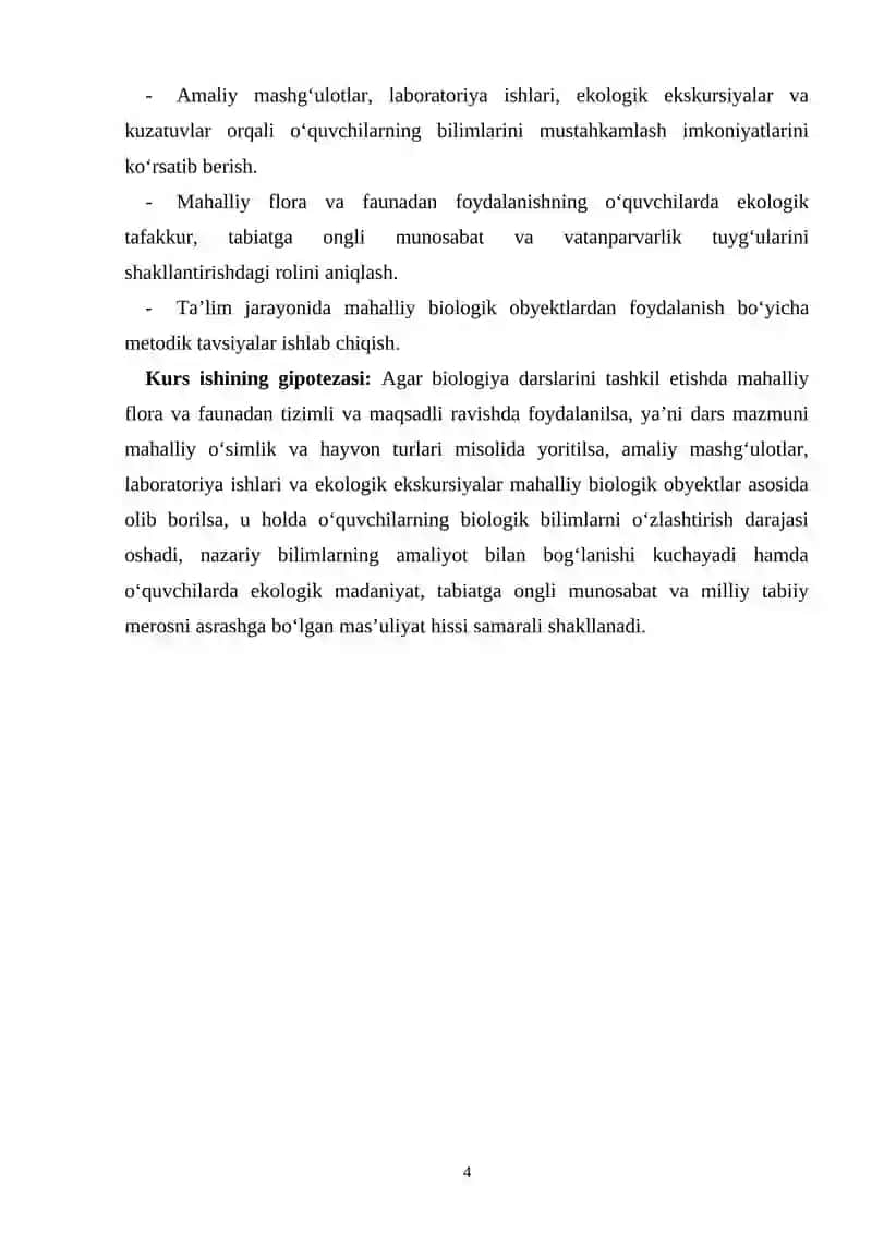 Biologiya ta'limida mahalliy flora va faunadan foydalanish 4