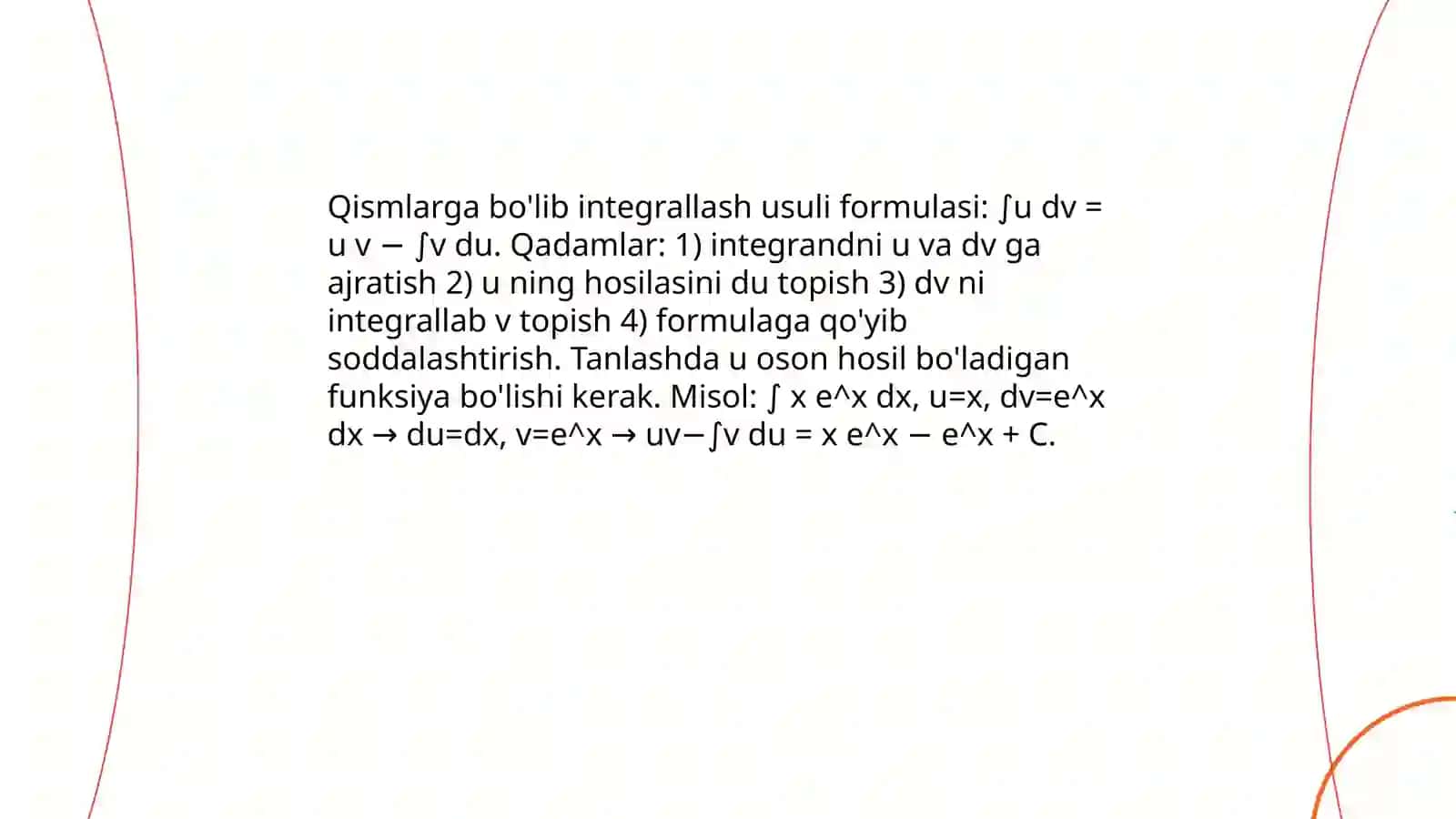 Integrallash usullari (matematika fanidan) 4