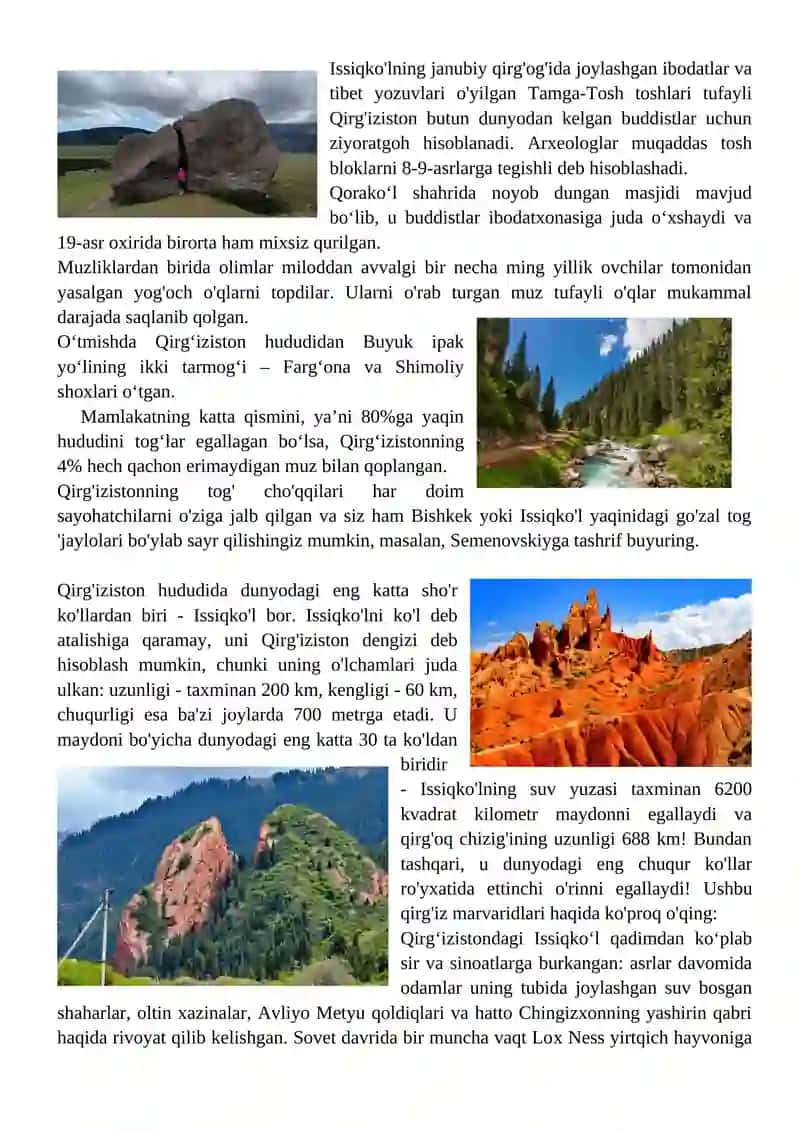 QIRG'IZISTON HAQIDA 30 TA AJOYIB FAKT 4