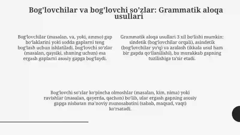 Murakkab gaplarning tuzilishi va ma'nosi 4