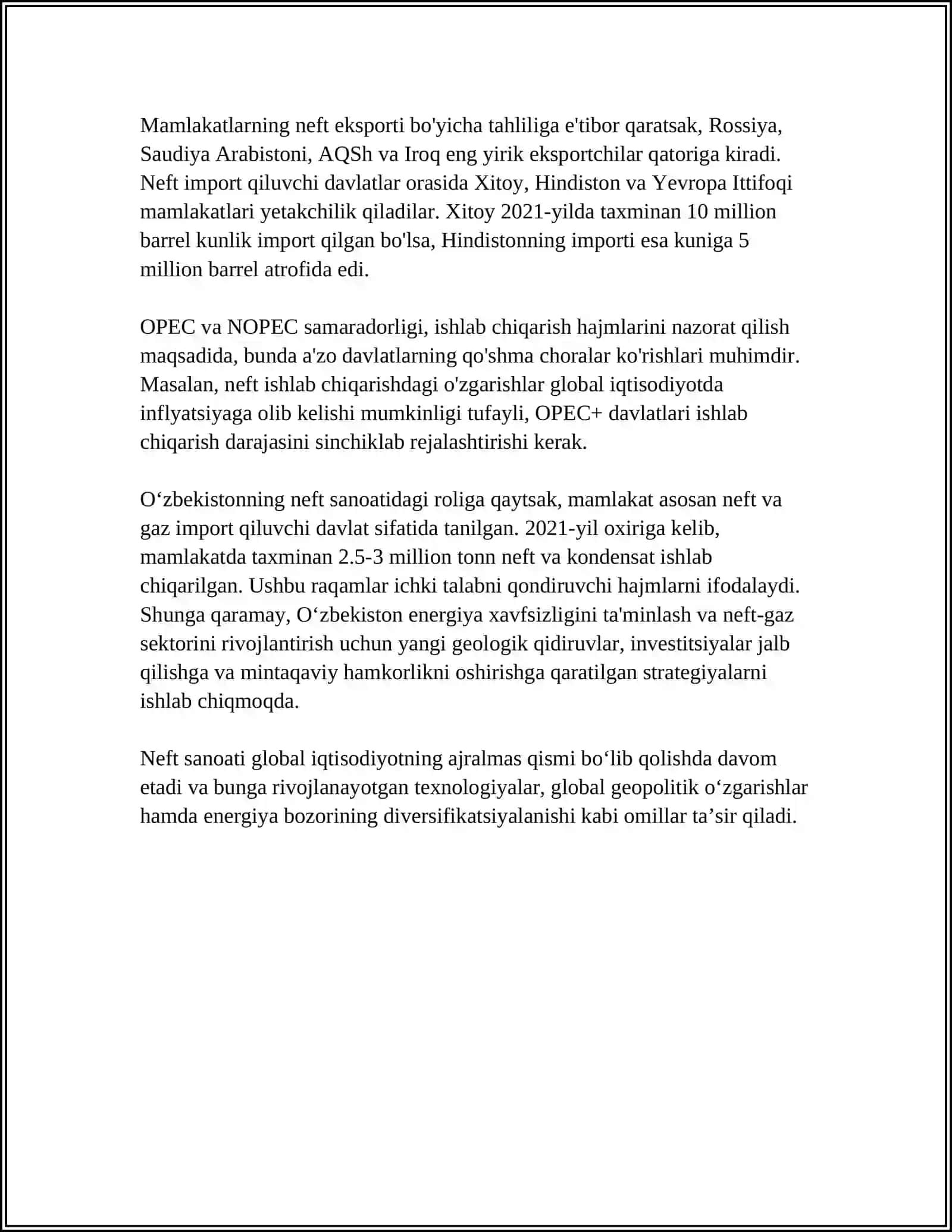 IQTISODIYOT VA PEDAGOGIKA UNIVERSITETI NEFT VA GAZ KAFEDRASI 4