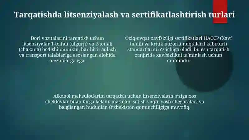 Tarqatishda litsenziyalash va sertifikatlashtirish 4