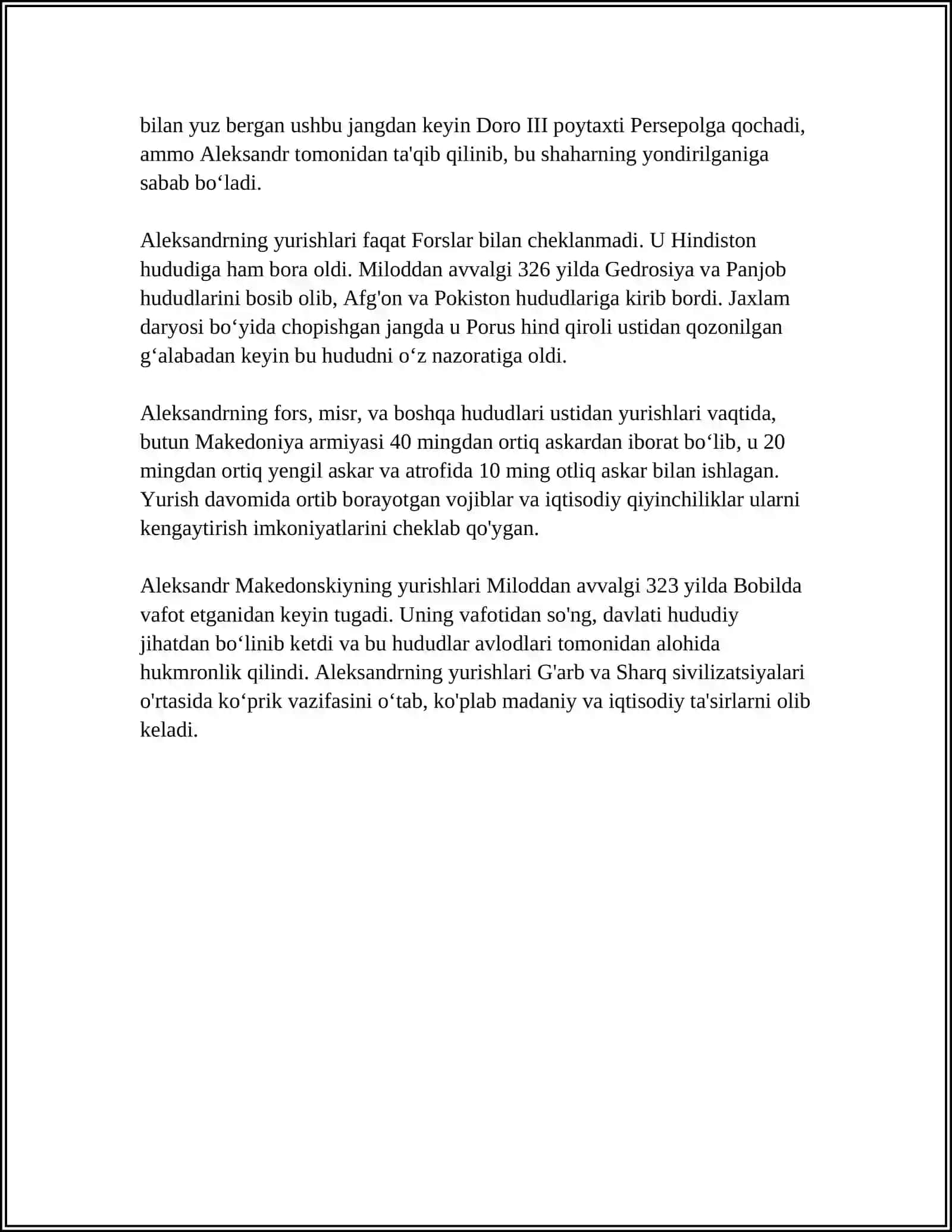 ALEKSANDR MAKEDONSKIY YURISHLARI DAVRIDA OʻRTA OSIYO TARIXIY GEOGRAFIYASI 4