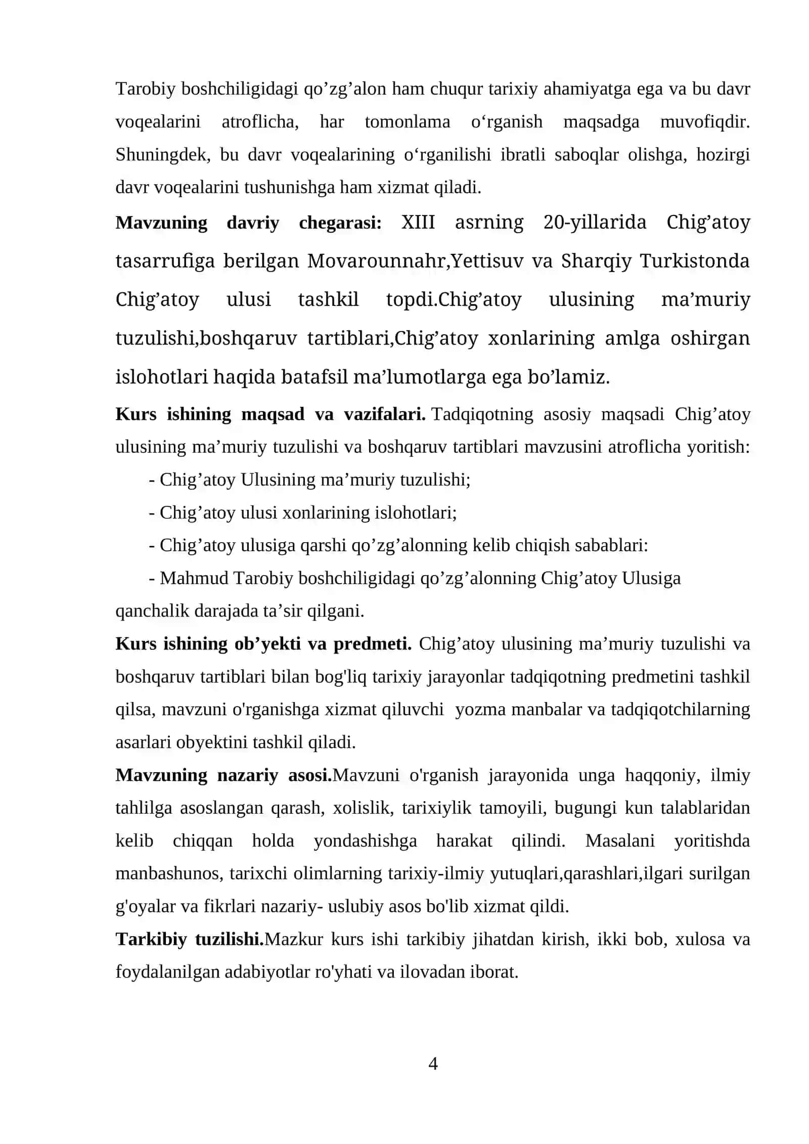 Chig’atoy ulusi-ma’muriy tuzulishi va boshqaruv tartiblari 4