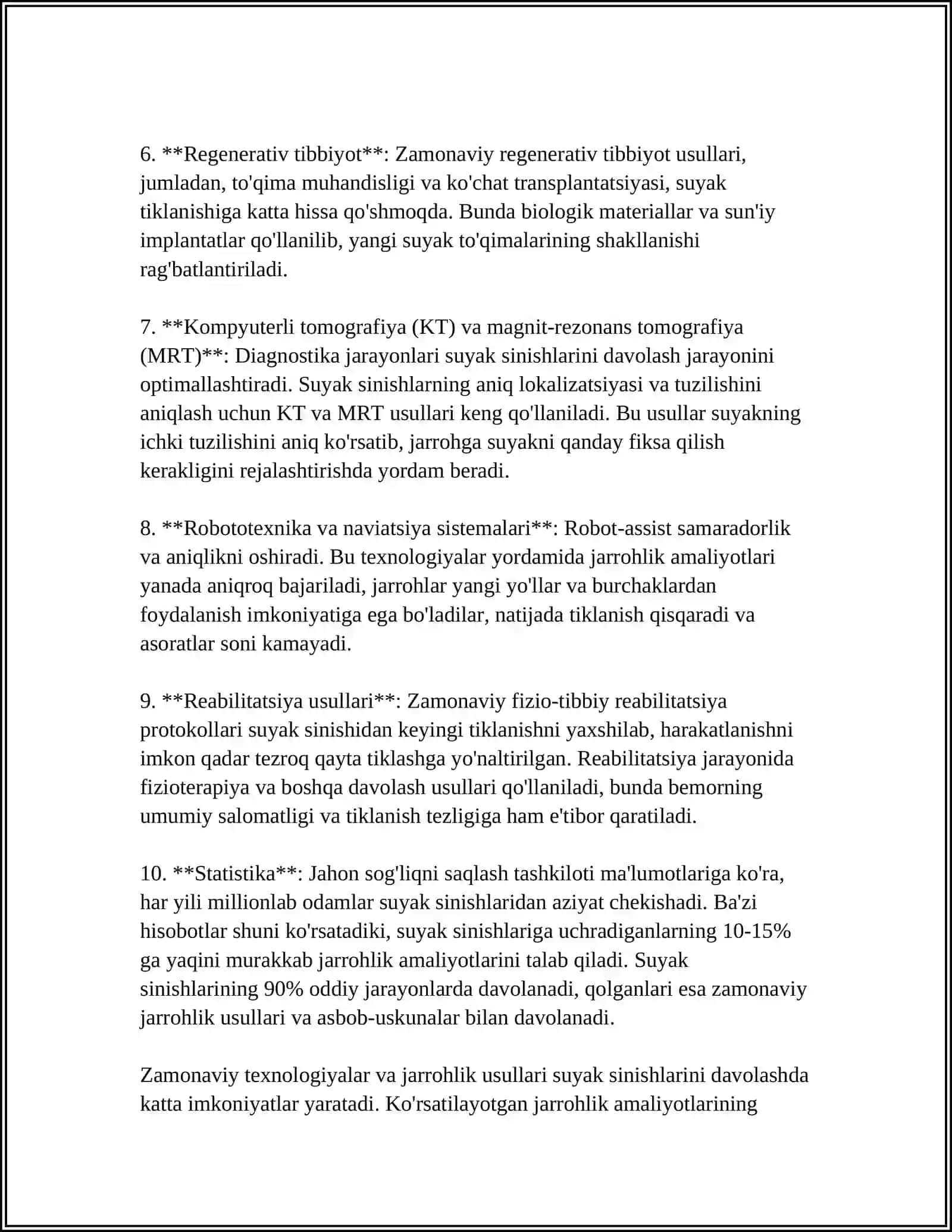 SUYAK SINISHLARDA ZAMONAVIY DAVOLASH USULLARI 4
