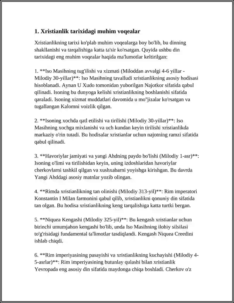 XRISTIANLIKNING MUKADDAS KITOBLARI, ASOSIY AQIDALARI 4