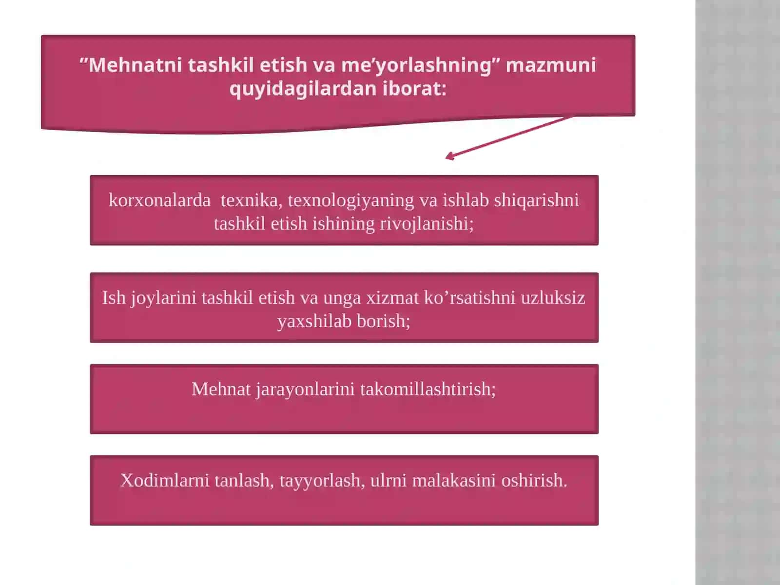 Mehnatni tashkil etish va me'yorlash 4