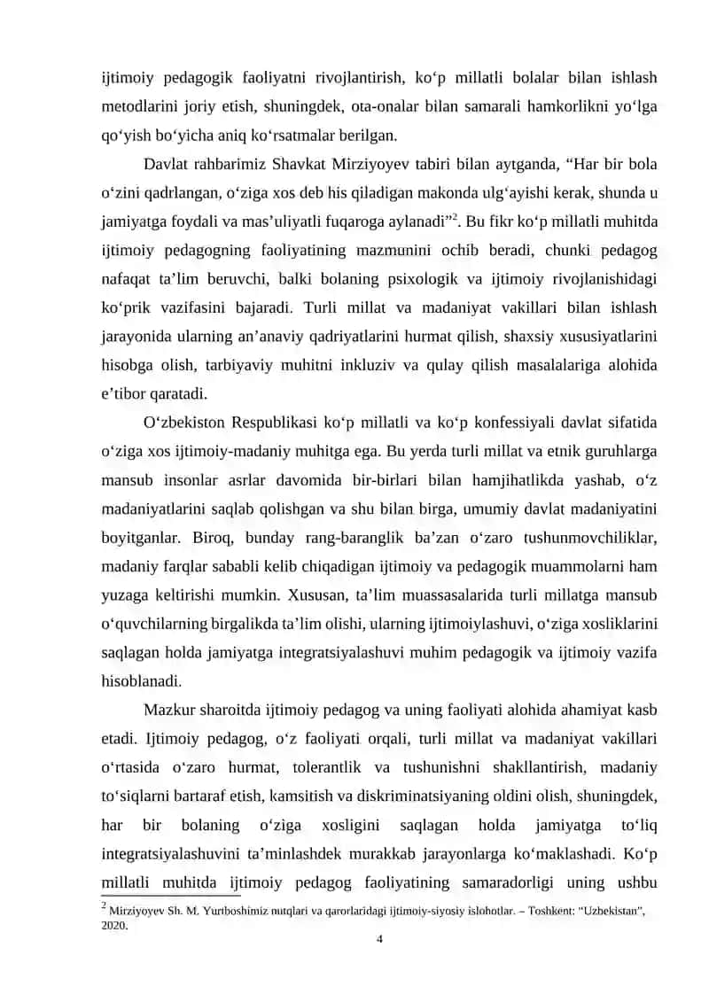 Ko’p millatli muxitda ijtimoiy pedagogik faoliyatning o’ziga xos xususiyatlari 4