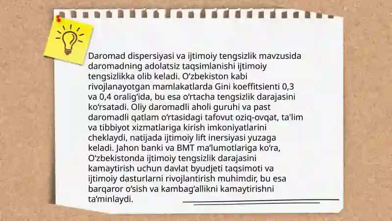 Daromad dispersiyasi 4