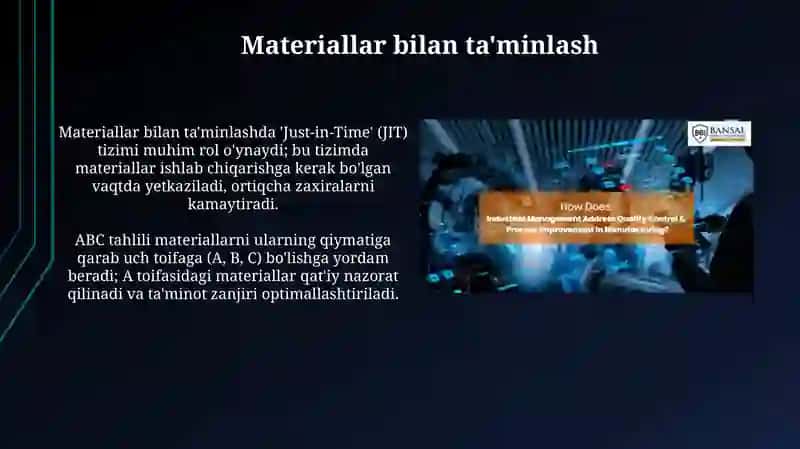Ishlab chiqarishni nazorat qilish va Texnologik jarayonni boshqarish 4
