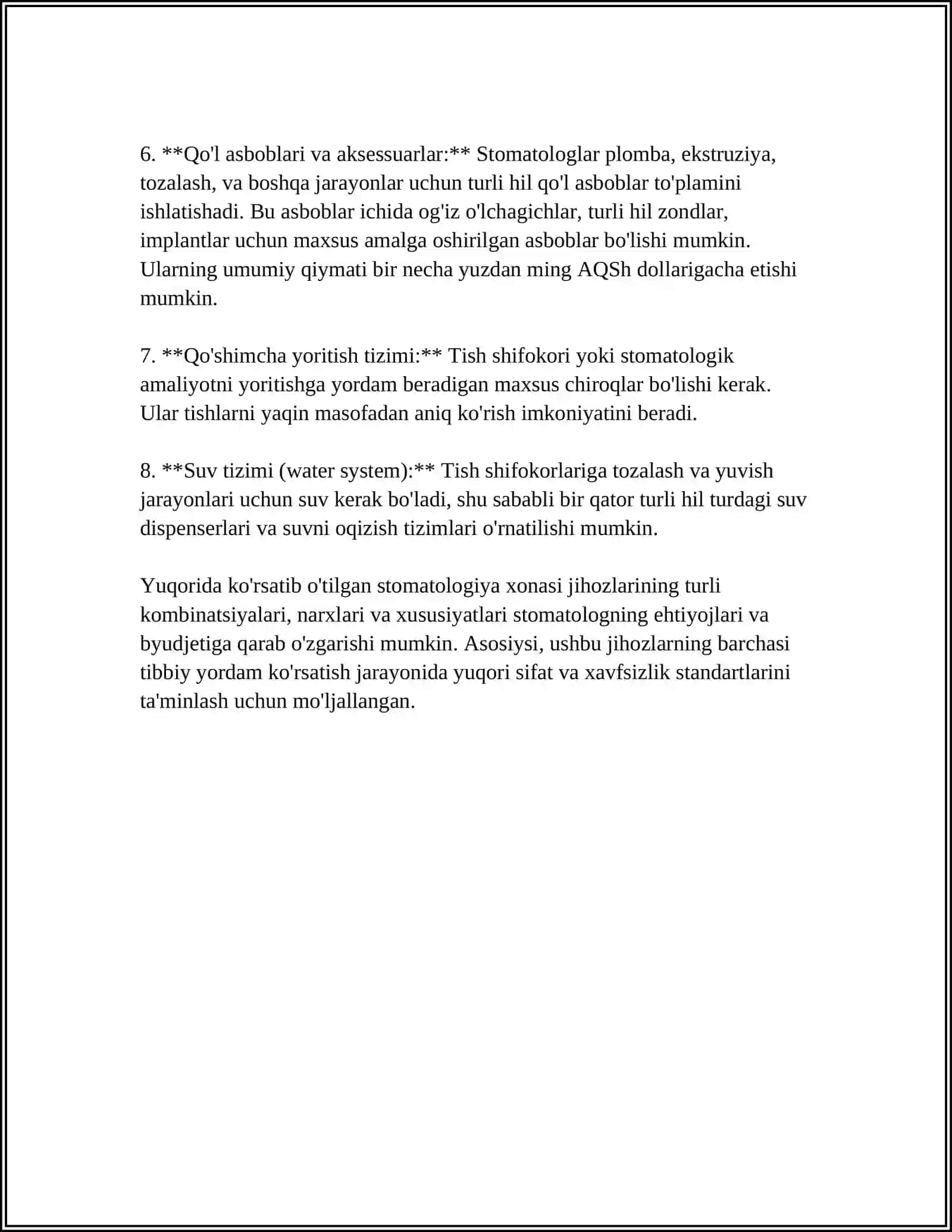 STOMATOLOGIYA XONANING JIHOZLANISHI 4