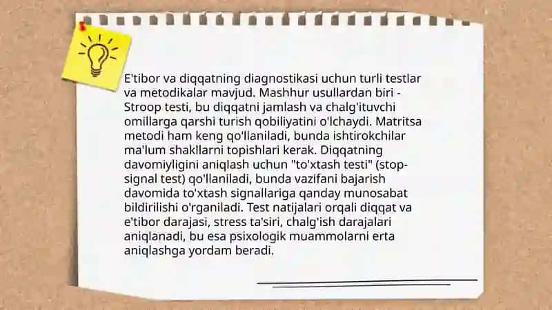 Bilish jarayonlar diagnostikasi 4