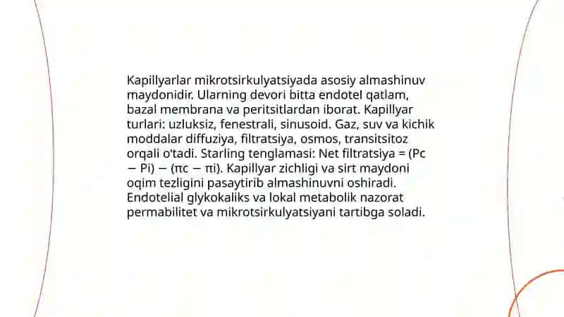 Qonning tomirlarda va kapillyarlarda oqishi. Sunʼiy qon aylanish apparatining ishlash prinsipi 4