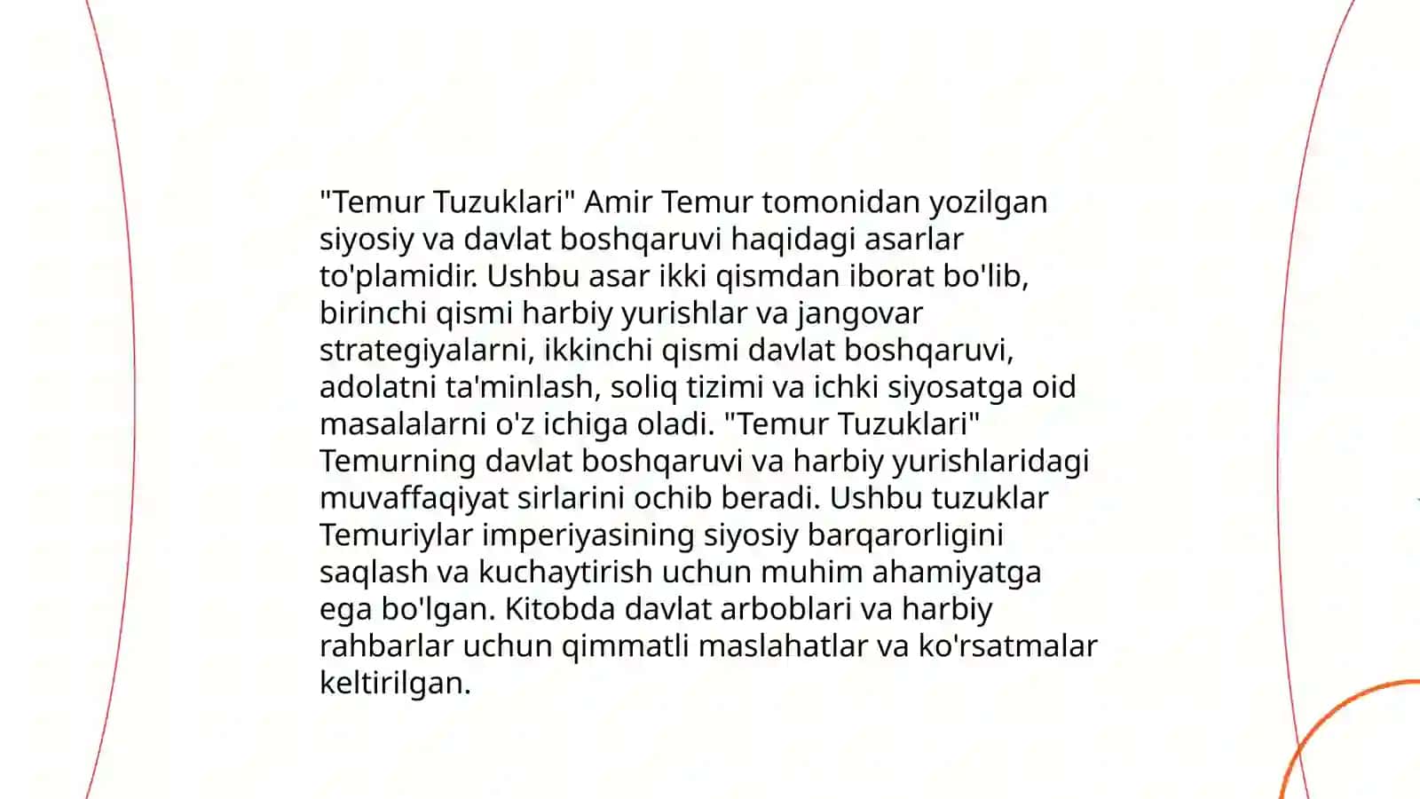 Temur tuzuklari asari taqdimoti ppt shaklida 4