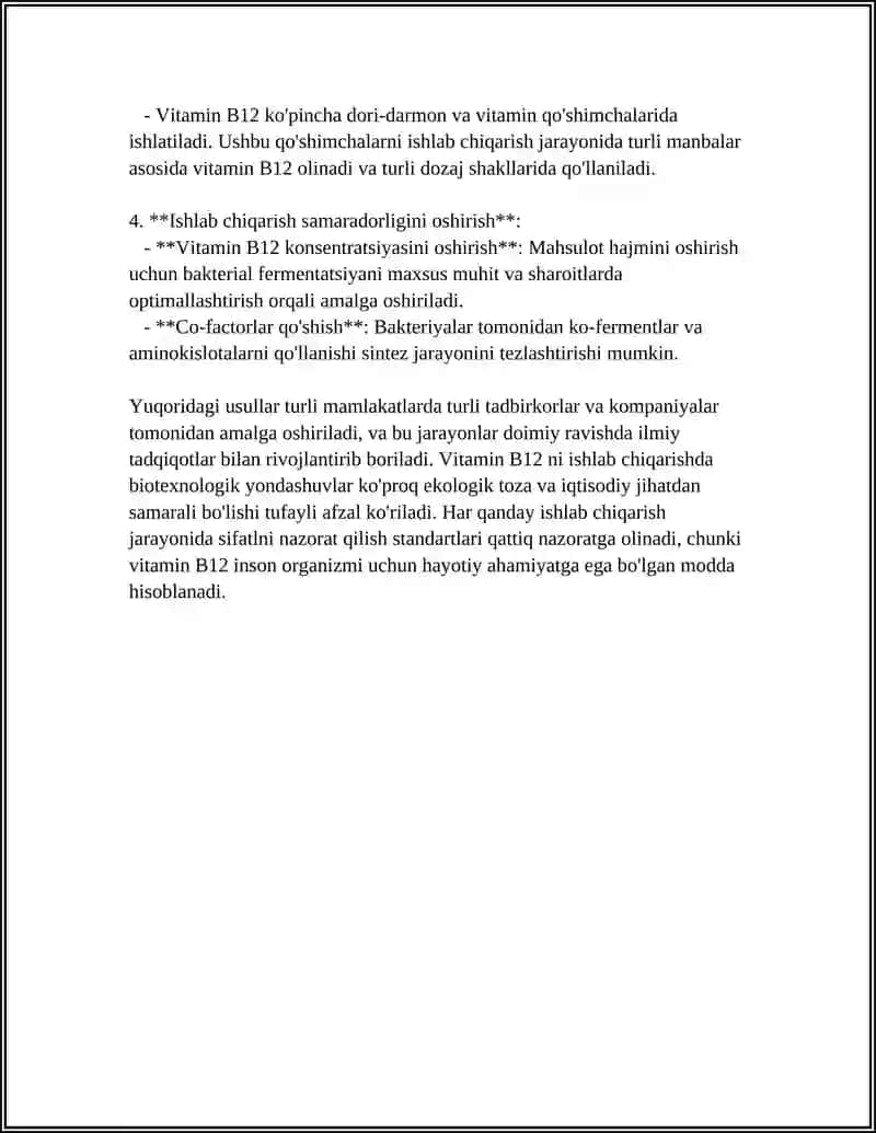 VITAMINB12 ISHLAB CHIQARISH TEXNOLOGIYASI 4