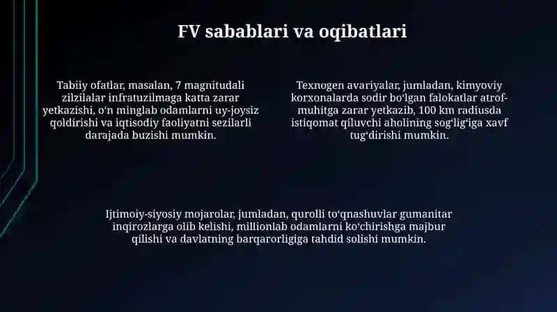 Favqulodda vaziyat (FV) tushunchasi 4