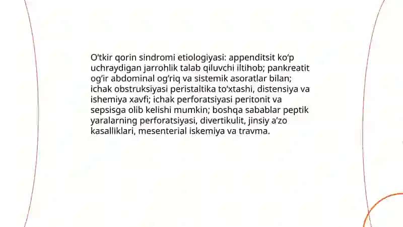 Oʻtkir qorin sindromi va uni oʻz vaqtida tashxislash 4