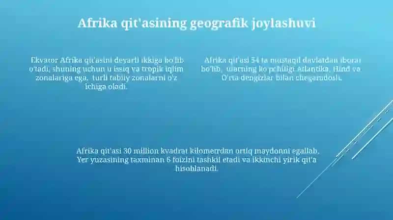 Afrika materigi geografik joylashivi va chegaralari 4